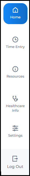 The left navigation menu with links to Home, Jobs, Time Entry, and other portal sections